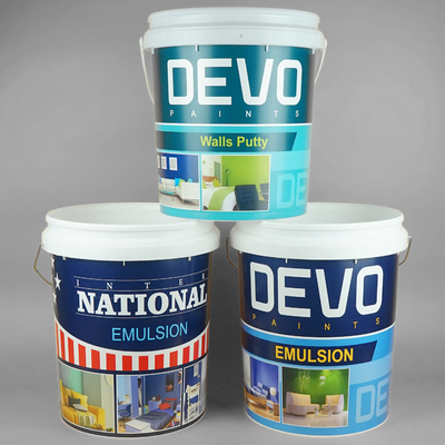 5L peso de pintura plástico branco do jarro 1.2KG para projetos de decoração da casa