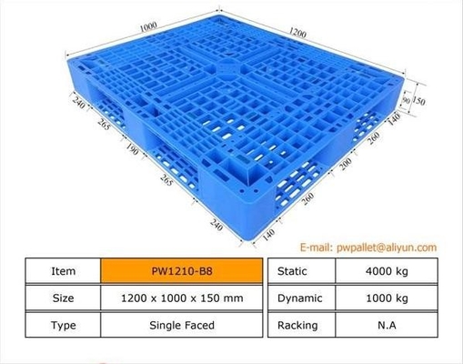 Paleta de embalagem com paleta de plástico empilhável OEM MOQ 450pcs