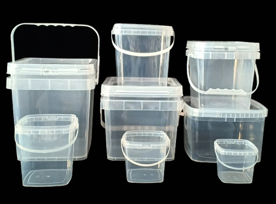 Contenedor de plástico quadrado de qualidade alimentar para o mercado com capacidade de 1,2 kg