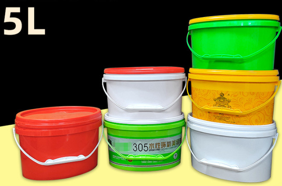 Balde de plástico de forma oval de frutas com transferência térmica e serigrafia
