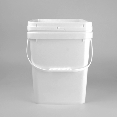 Cor branca plástica 20L do produto comestível da cubeta do quadrado