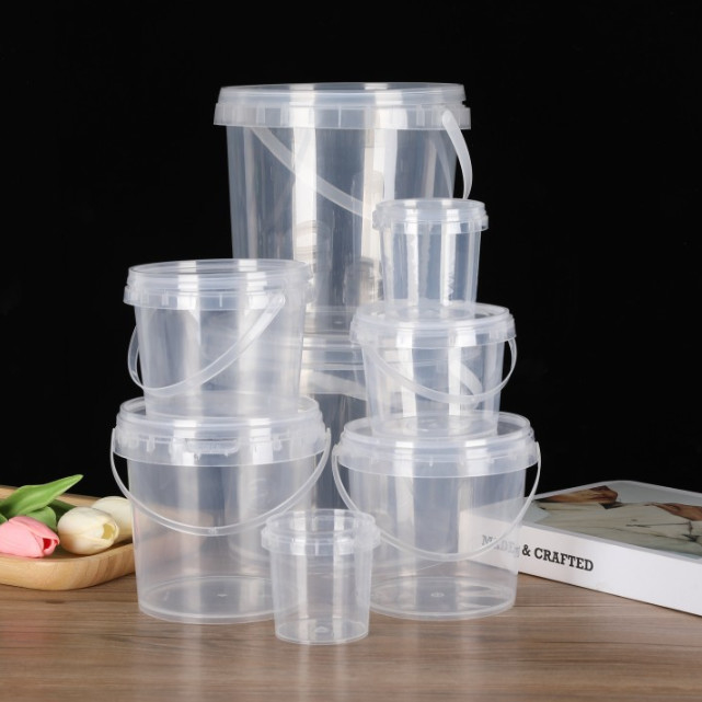 Balde de alimentos de plástico personalizável com tampa e alça disponíveis Certificação CAS/FDA/SGS/ISO9001