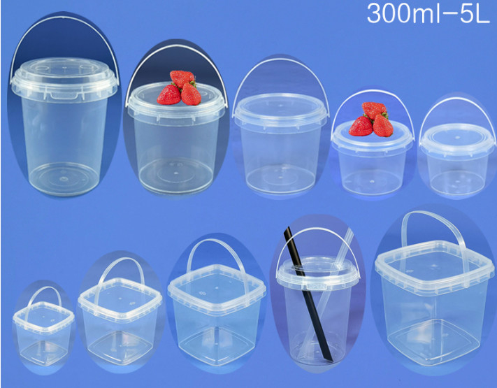 IML ou balde de plástico de transferência térmica de PP/HDPE com tampa para embalagens de alimentos
