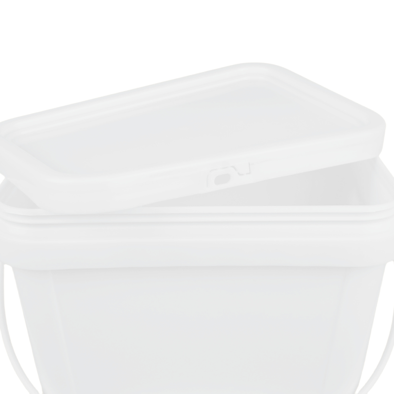 Balde de plástico quadrado de qualidade alimentar com IML/transferência térmica/escrita 1,2 kg