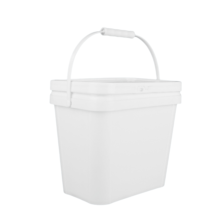 Balde de plástico quadrado de qualidade alimentar com IML/transferência térmica/escrita 1,2 kg