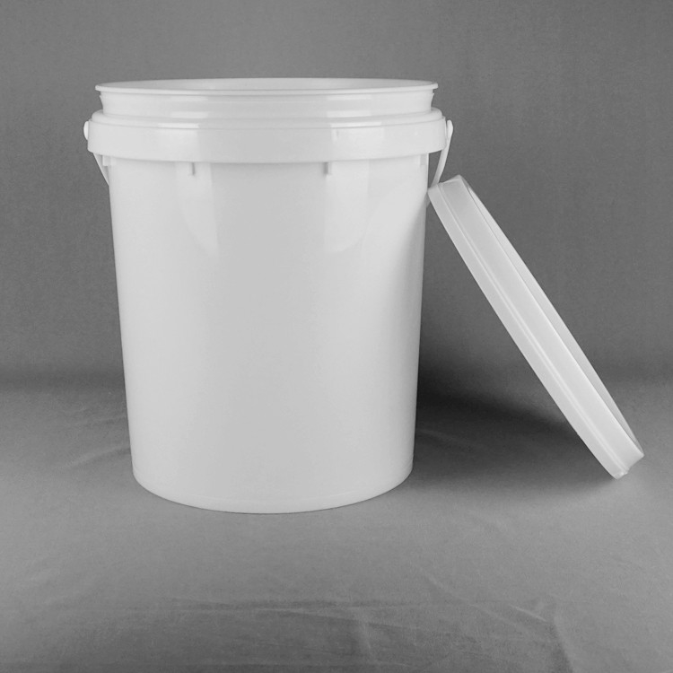 20L Snap On Lid balde de plástico empilhável 15,5 altura 11,5 diâmetro design branco personalizável