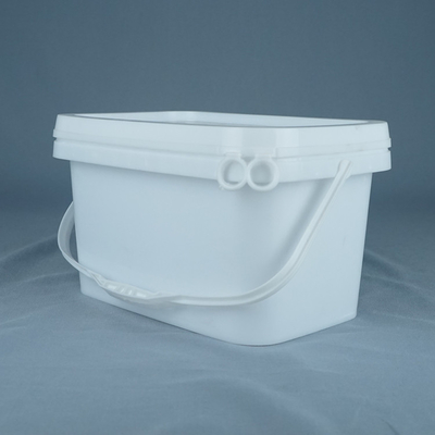 cubeta plástica do retângulo do produto comestível 5kg com punho e tampa