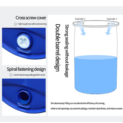 Cilindro plástico azul do tambor do HDPE 200L para o armazenamento químico
