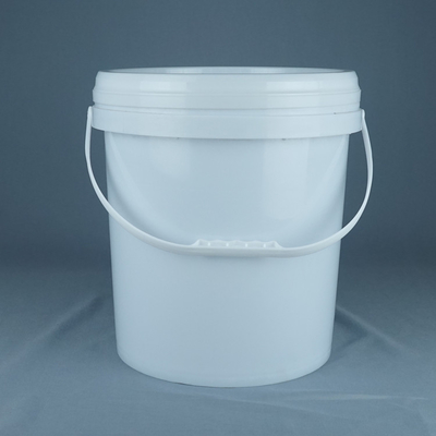 Balde de plástico de qualidade alimentar empilhável com tampa e alça branco reciclável -40°F a 180°F