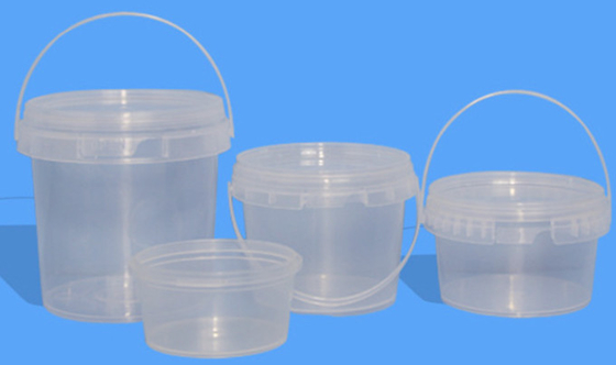 Cubeta plástica transparente visível do produto comestível em vários tamanhos