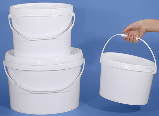 Balde de plástico oval personalizável para alimentos, frutas, brinquedos e armazenamento
