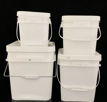 Balde de plástico quadrado resistente a produtos químicos com IML/transferência térmica/escrita
