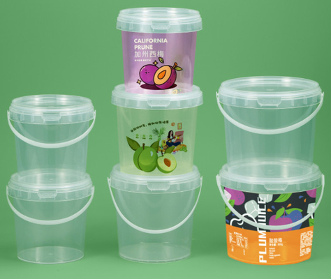 Capa disponível balde de plástico para armazenamento de alimentos com logotipo personalizável