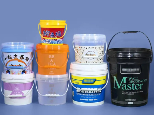 Balde de plástico transparente para embalagens de alimentos Impressão IML personalizável superfície lisa