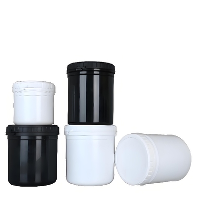 Pote PET com tampa articulada e fundo único para armazenamento resistente à umidade