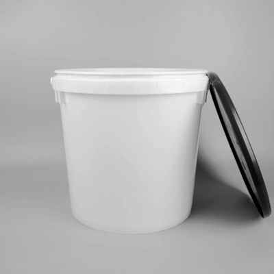Recipiente de pintura de plástico resistente com cachimbo de verter