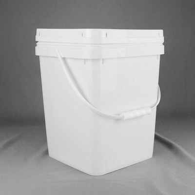 Cor branca plástica 20L do produto comestível da cubeta do quadrado