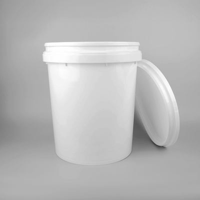Cubetas o círculo plástico de 5 do galão 20Liter branco deu forma com a pressão na tampa
