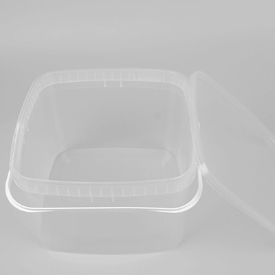 Cubeta quadrada clara da cubeta plástica transparente da boa vinda 3L do ODM do OEM para a pastelaria do alimento