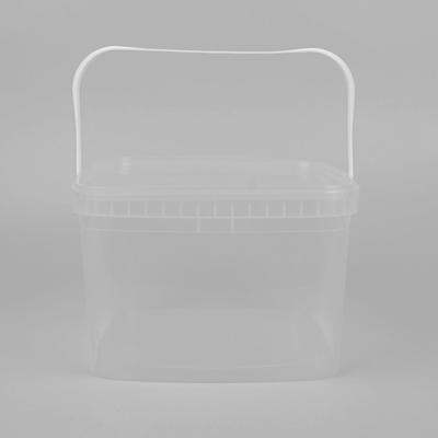 Cubeta quadrada clara da cubeta plástica transparente da boa vinda 3L do ODM do OEM para a pastelaria do alimento