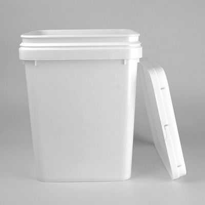 Cor branca plástica 20L do produto comestível da cubeta do quadrado