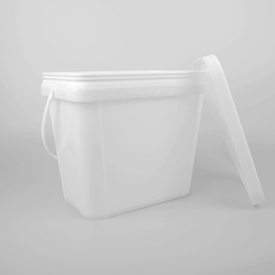 Produto comestível plástico garantido 6L das cubetas do preto do quadrado