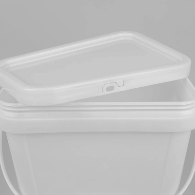 Opção de impressão de transferência térmica de balde de plástico quadrado resistente a produtos químicos