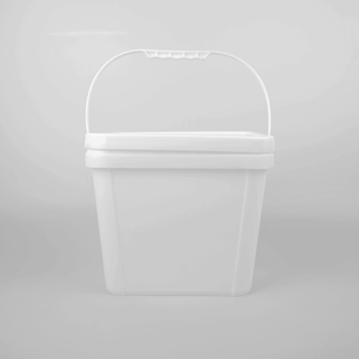 Opção de impressão de transferência térmica de balde de plástico quadrado resistente a produtos químicos