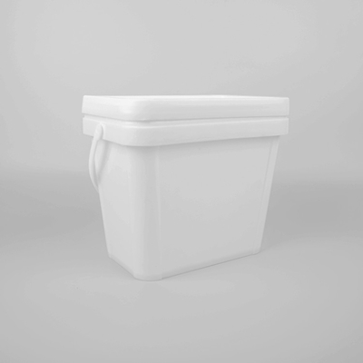 Produto comestível plástico garantido 6L das cubetas do preto do quadrado