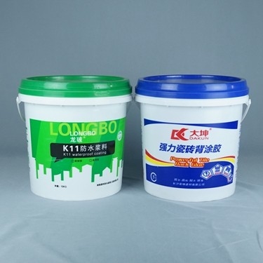 cubeta adesiva do empacotamento plástico da pintura 15L com a tampa e o punho personalizados