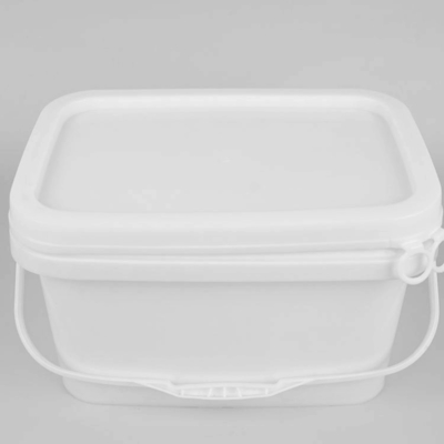 5L PP utilizam ferramentas as cubetas plásticas do quadrado branco da cubeta do armazenamento retangulares