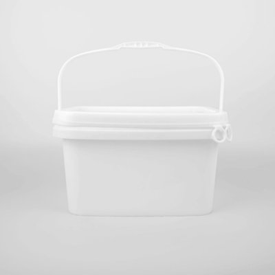 5L PP utilizam ferramentas as cubetas plásticas do quadrado branco da cubeta do armazenamento retangulares