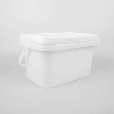 5L PP utilizam ferramentas as cubetas plásticas do quadrado branco da cubeta do armazenamento retangulares