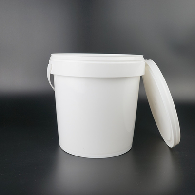 Produto comestível plástico redondo branco do produto químico/da cubeta de 1 galão com tampas